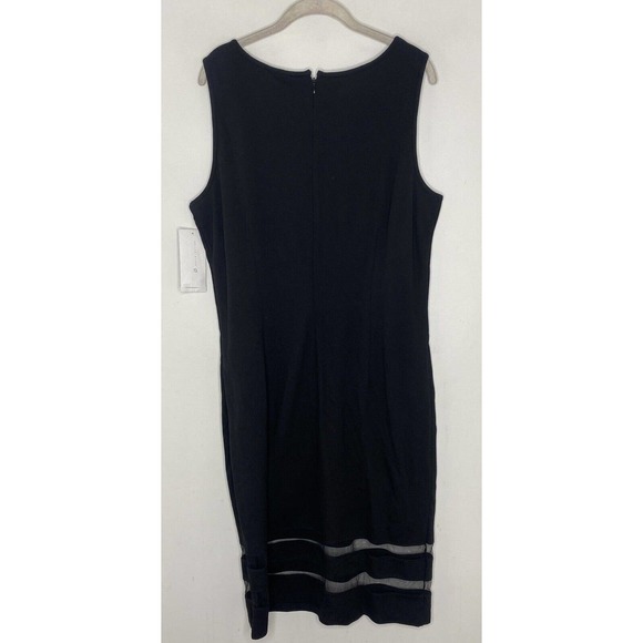 Hue Fulrnstun Black Sleeveless Mesh Knit Strech Midi Dress Size XL New - Picture 6 of 6
